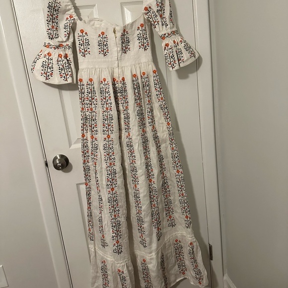 Very Rare AGUA BENDITA CEDRO MARGARITA IVORY MAXI DRESS Small - Picture 8 of 13